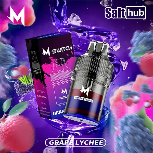 หัวพอต M Switch 15K หัวมาโบ 15k กลิ่น Grape Lychee องุ่นลิ้นจี่
