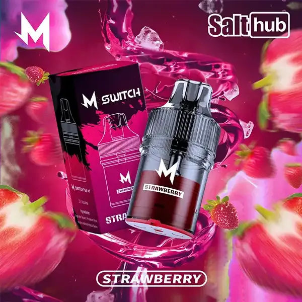 หัวพอต M Switch 15K หัวมาโบ 15k กลิ่น Strawberry สตรอว์เบอร์รี่