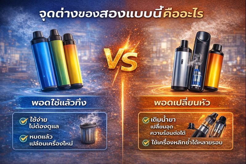 พอตใช้แล้วทิ้งเหมาะกับคนที่สูบไม่บ่อย