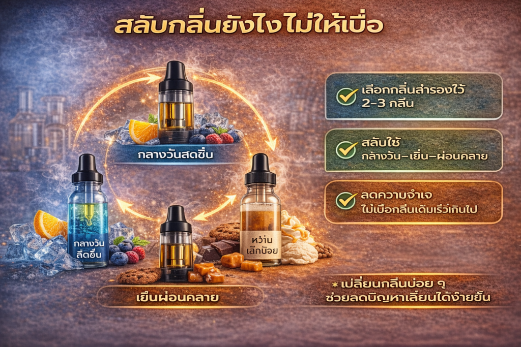 วิธีเลือกกลิ่นน้ำยาบุหรี่ไฟฟ้าให้ถูกปาก