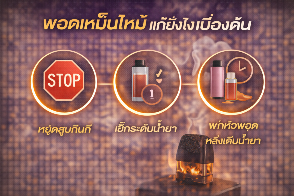 พอตเหม็นไหม้ แก้ยังไง
