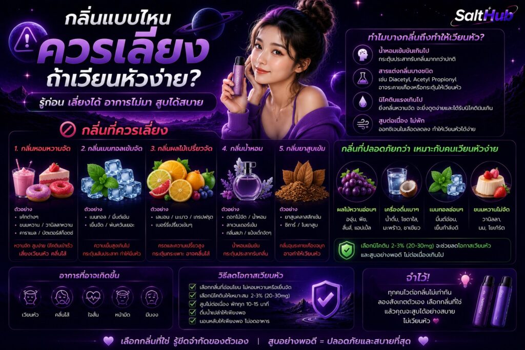 กลิ่นแบบไหนควรเลี่ยงถ้าเวียนหัวง่าย?