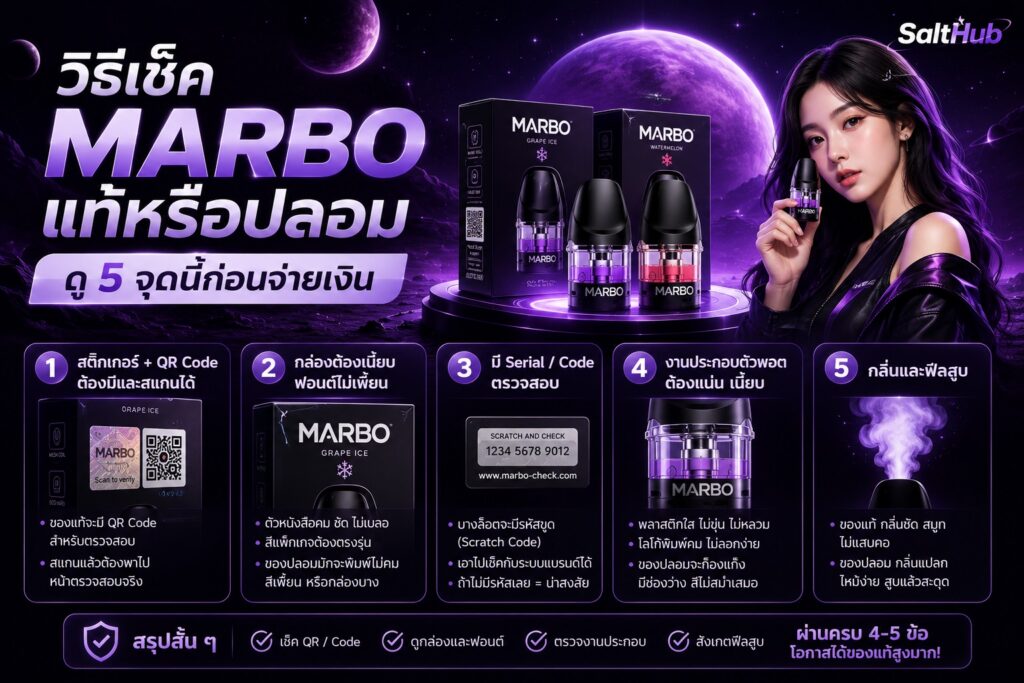 วิธีเช็ค Marbo แท้หรือปลอม ดู 5 จุดนี้ก่อนจ่ายเงิน